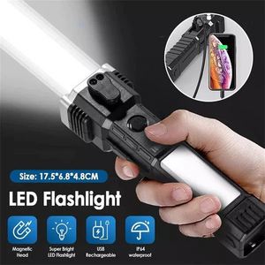11000LM Multi-Functional Flashlight With Built In Battery & USB Charging