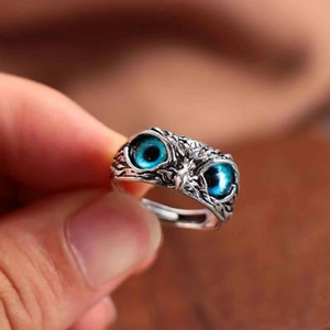 SILVER PLATED OWL RING FOR WEALTH & LUCK (BUY 1 GET 1 FREE)