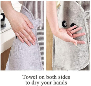 Kitchen Apron for Women with Big Front Pocket Hand-Wiping Waterproof Apron for Kitchen