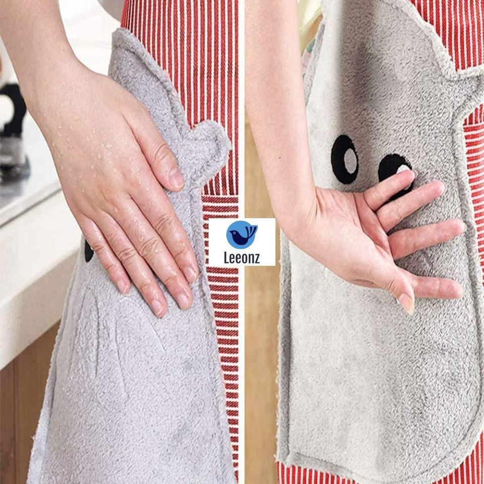 Kitchen Apron for Women with Big Front Pocket Hand-Wiping Waterproof Apron for Kitchen