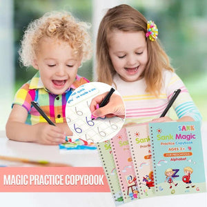 Magical Reusable Writing Workbooks  - Set of 4 With Free Pen