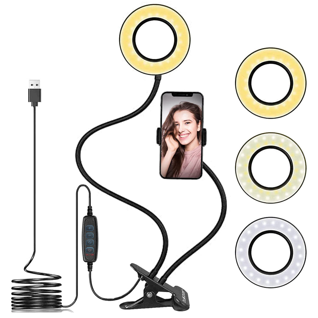 Professional Selfie Ring Light With Mobile Phone Holder - 2 in 1 Combo