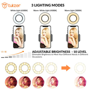Professional Selfie Ring Light With Mobile Phone Holder - 2 in 1 Combo