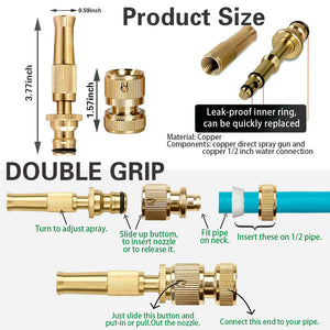 Adjustable High Pressure Water Spray Brass Nozzle
